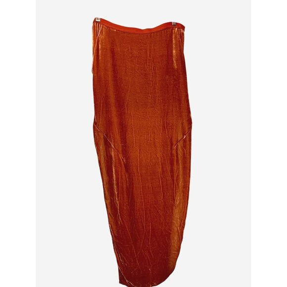 Rick Owens Larry F/W 19 Burnt Pink Velvet Dirt Skirt w Thigh Slits Made in Italy - Picture 2 of 13